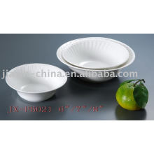 Weiße Farbe runde Form Porzellan Geschirr JX-PB021